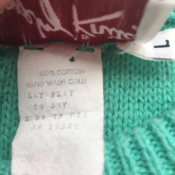 Vintage Teal Short Sleeve Knit Sweater - Picture 7 of 8